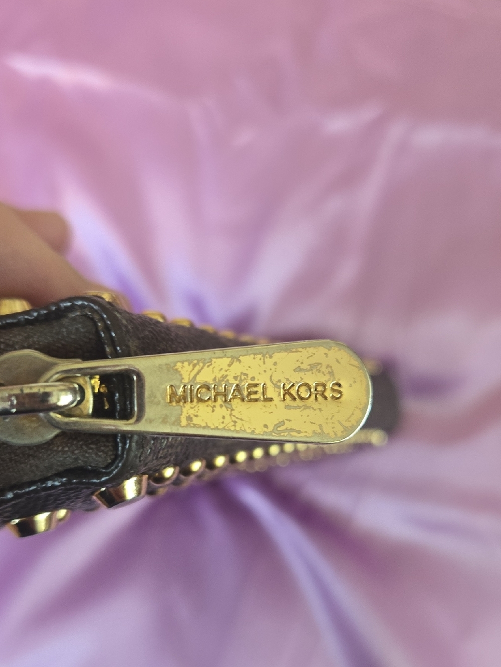 Michael Kors Gold Studded Tote with Matching Wallet - Picture 13 of 16